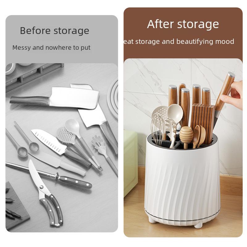 Multifunctional Rotating Knife and Utensil Organizer