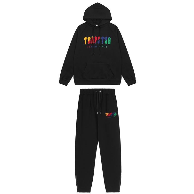 Trapstar Rotes & Schwarzes Tigerkopf Hoodie und Hosen Set