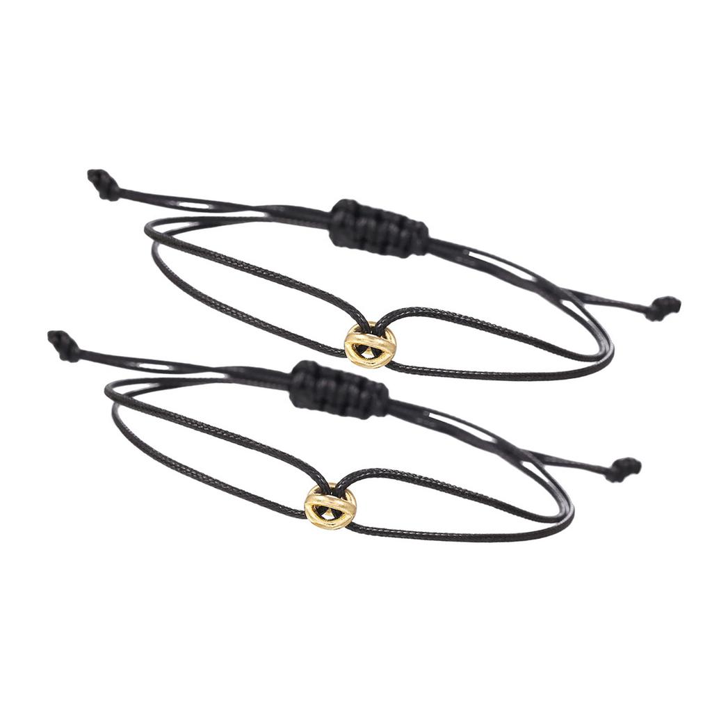 2pcs Couple Bracelets Good Luck Beads Handchain Adjustable Handmade Wristchain Braided Rope Wristchain Accessory