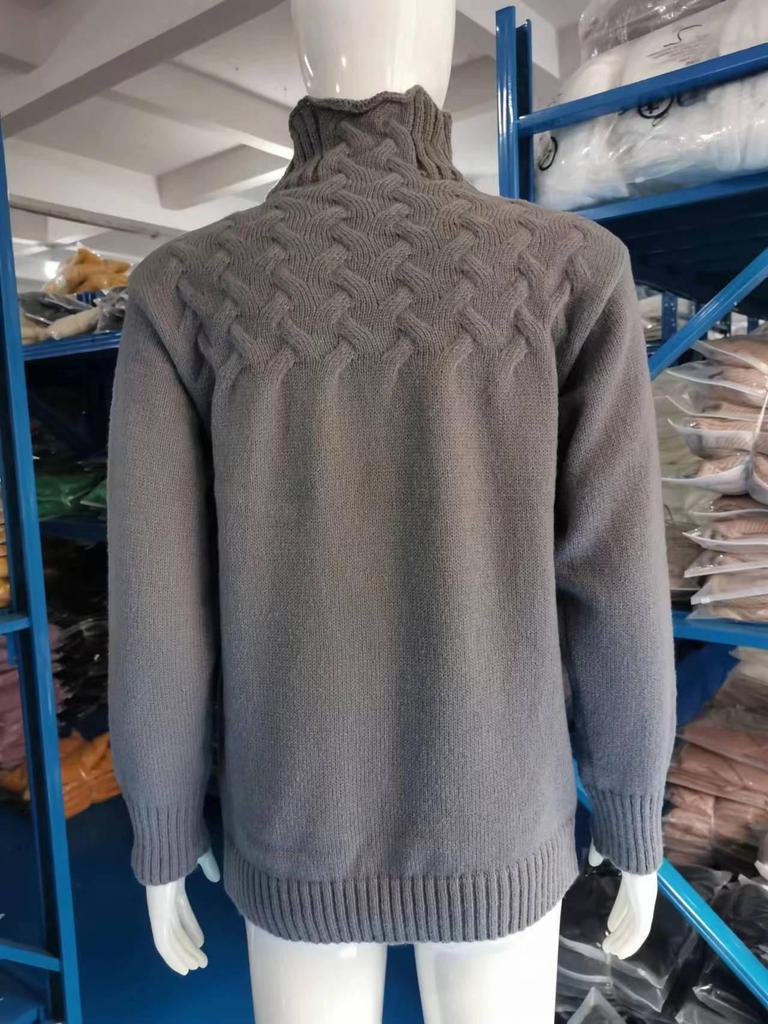 Women's Cable Knit High Neck Long Sleeve Sweater