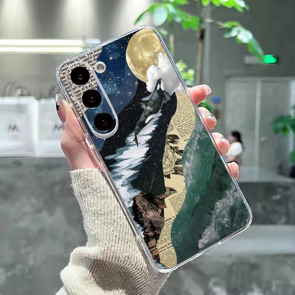 A M-Marine Whale P-Puzzle Phone Case For Samsung Galaxy A91,80,73,72 ,71,53,52,32 ,31,22,21s,20,Transparent Case