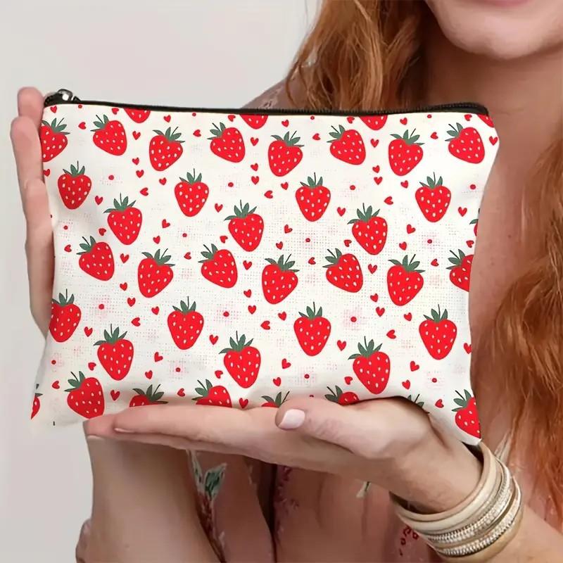 

Cat, Strawberry Girl, Friendship Pattern, Travel Supplies Bag, Waterproof Polyester Zipper Bag, Cosmetics, Accessories S