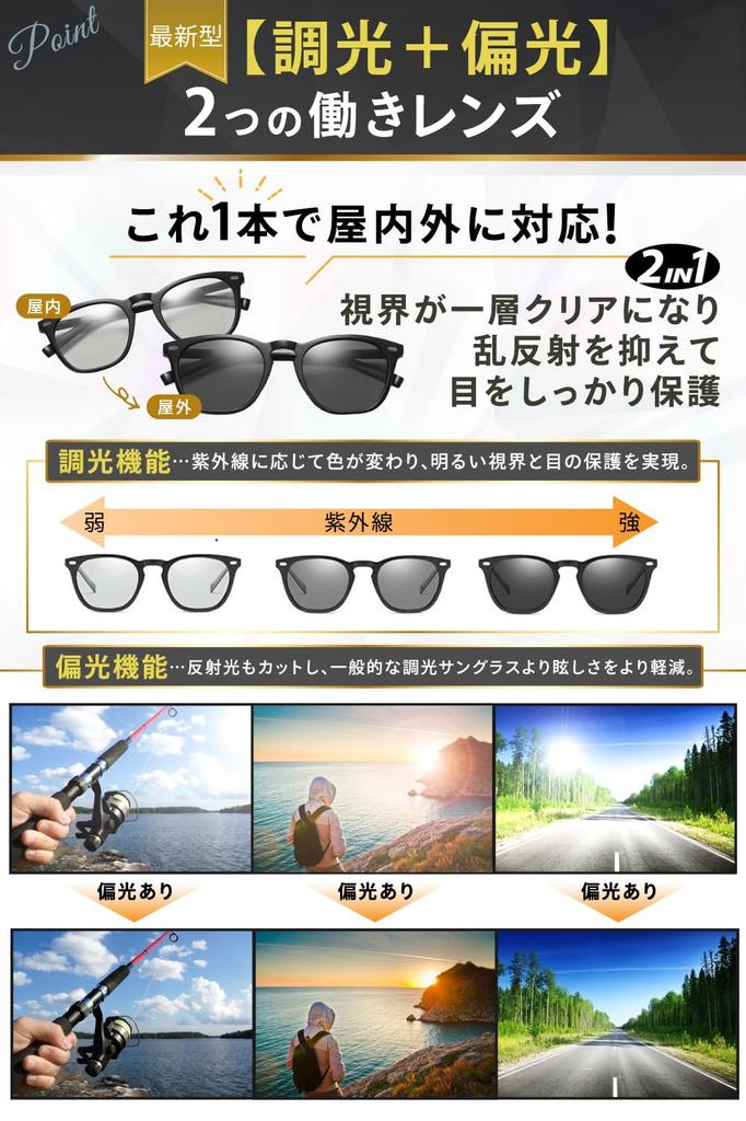 iFala Sunglasses for Men and Women and Latest UV400 Sunglasses for and Leather Storage Instruction Manual Value Set [Polarized Photochromic, Model]