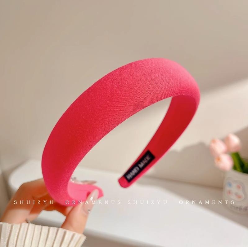 

Wide Headband Hair Band for Women Face Washing Pink Soft Fabric Hair Accessories No Slip Hairband