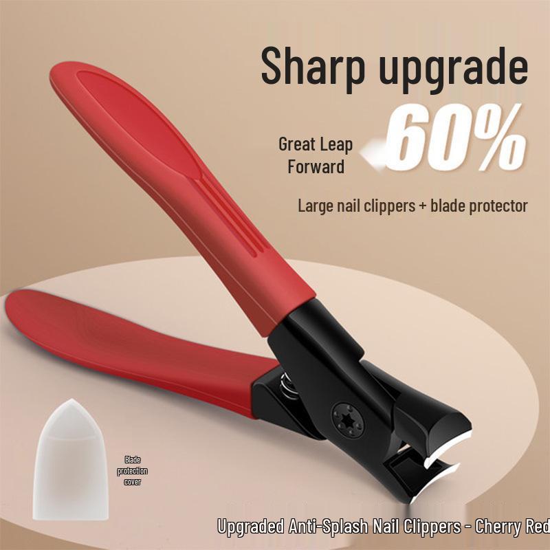 Cortador de Unhas Grande de Aço Inoxidável com Borda Inclinada Anti-Salpicos