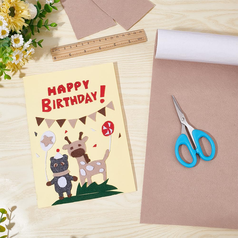 BENECREAT 2m X 40cm Felt 1mm Felt for Jewelry Drawer Box Costume Arts and Furniture Protection Sheet, Thick, Khaki, Self-Adhesive Fabric,