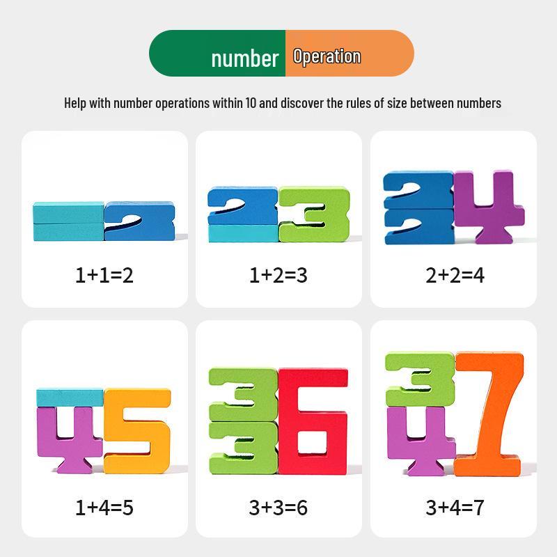 Wooden Number Blocks: Early Education 3D Puzzle for Kids