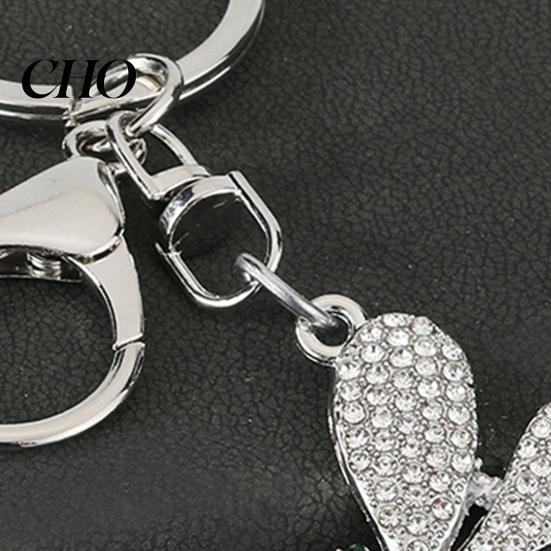 Simple Style Pendant Bag Rhinestones Dragonfly Charm Zinc Alloy Keychain Sweet Girl Electroplated Finish Easy Hang Lobster Clasp Key Holder Durable