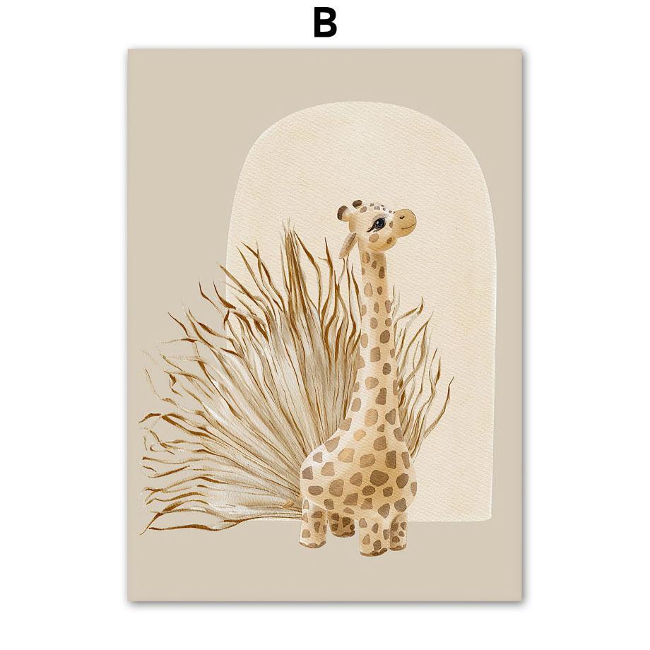 

Монстера Медведь Слон Жираф Радуга Настенная картина на холсте Плакаты на скандинавскую тему и принты Настенные картины для детской комнаты Декор для детской комнаты 21cm×30cm NoFrame