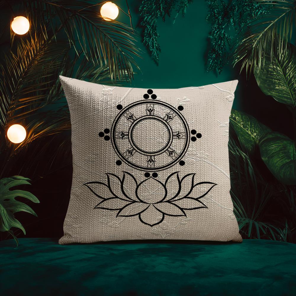 Buddhist Six Paths Of Reincarnation Cushion Cover Silky Elegant Comfort Sofa Bed Invisible Zipper Beach Pillowcase