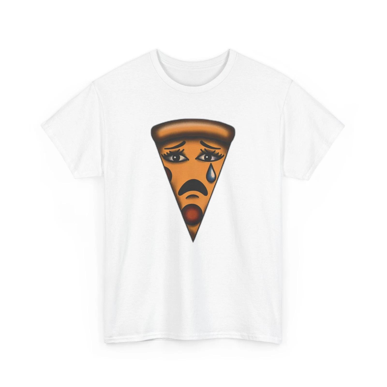 Unisex Adult T Shirt American Traditional Tattoo Sad Pizza Heartbreak Skater Tee L