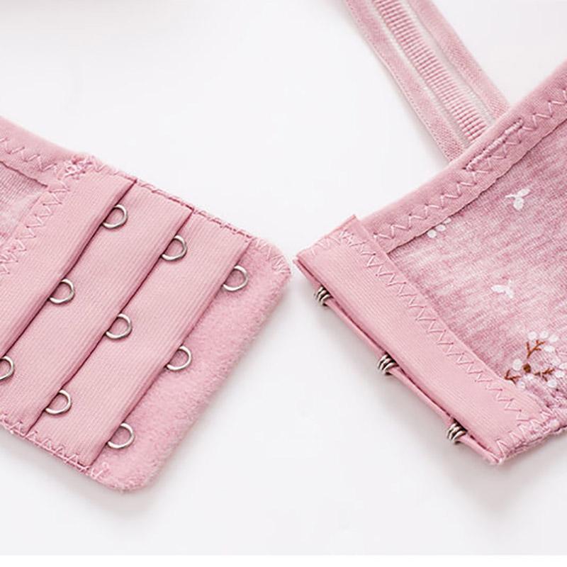 Comfortable Cotton Printed No Steel Rings Gathering Adjustable Anti-sagging Women's Lingerie Bra