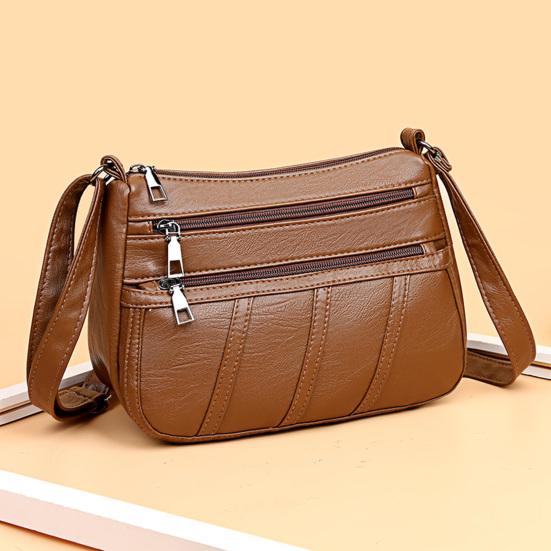Bolso Bandolera para Mujer Bolso Cruzado de Piel Sintética Bolso de Hombro Simple con Múltiples Bolsillos Bolso de Mano para Ir al Trabajo y Compras