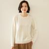 Women's Textured Cashmere Crew Neck Long-Sleeve Pullover Top for Autumn/Winter