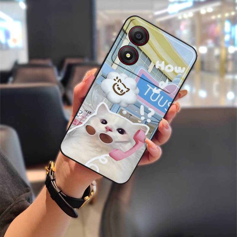 Anti-knock Fashion Design Phone Case For ZTE Blade A34 Graffiti Back Cover Phone Pouch Anti-dust TPU Couple Cute Durable