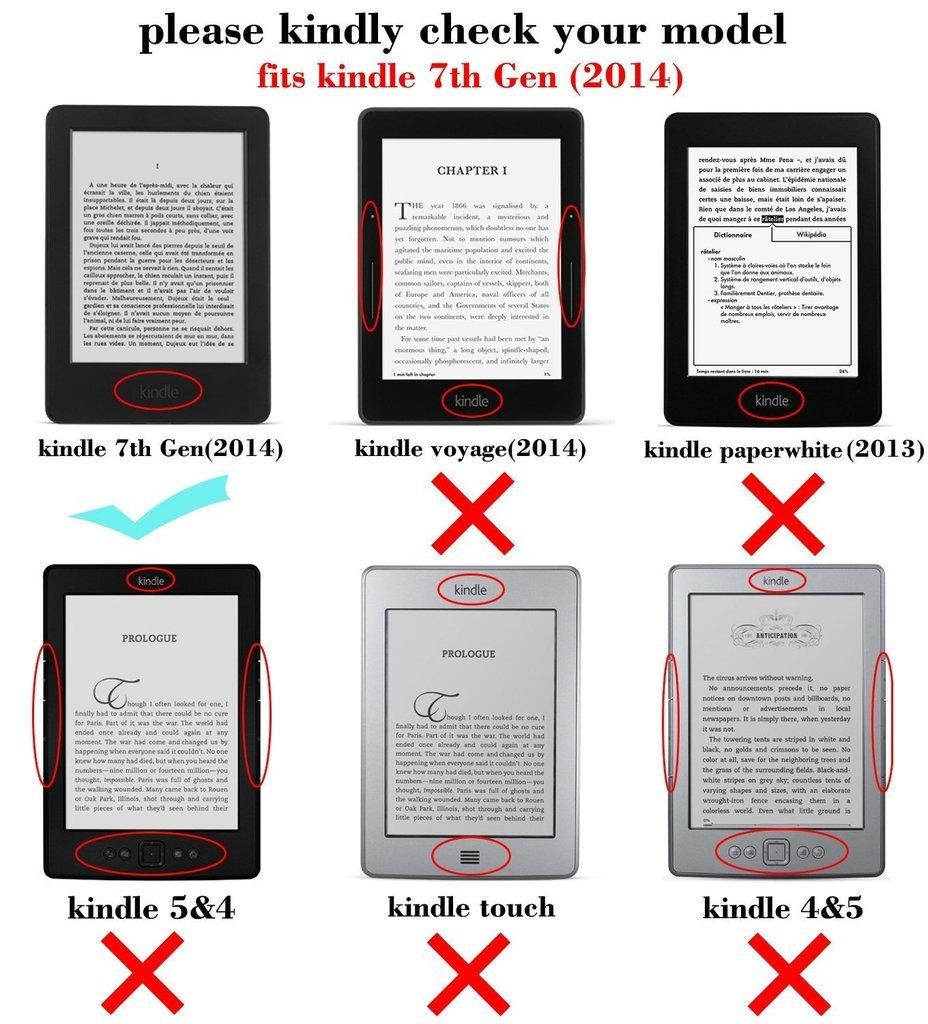 Kepuch Custer Hülle für Kindle 2014 7. Leichte PU-Lederhülle für Kindle 2014 7. Generation Black Edition, -