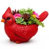 Cardinal Bird Planter Pot Redbird Shaped Resin Flowerpot with Drainage Hole Tabletop Decorative Succulent Planter Garden Decor
