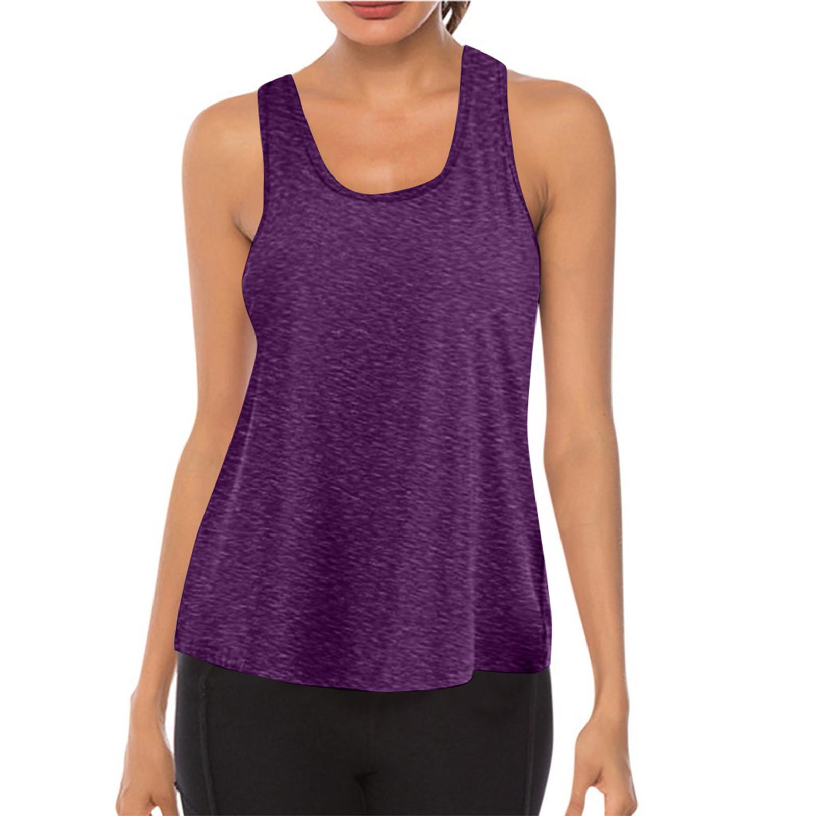 

Женские топы для тренировок, сетчатый жилет с борцовой спиной, рубашка для йоги, тренировочная одежда, женский жилет, сетчатая дышащая майка, жилет для занятий йогой L фиолетовый