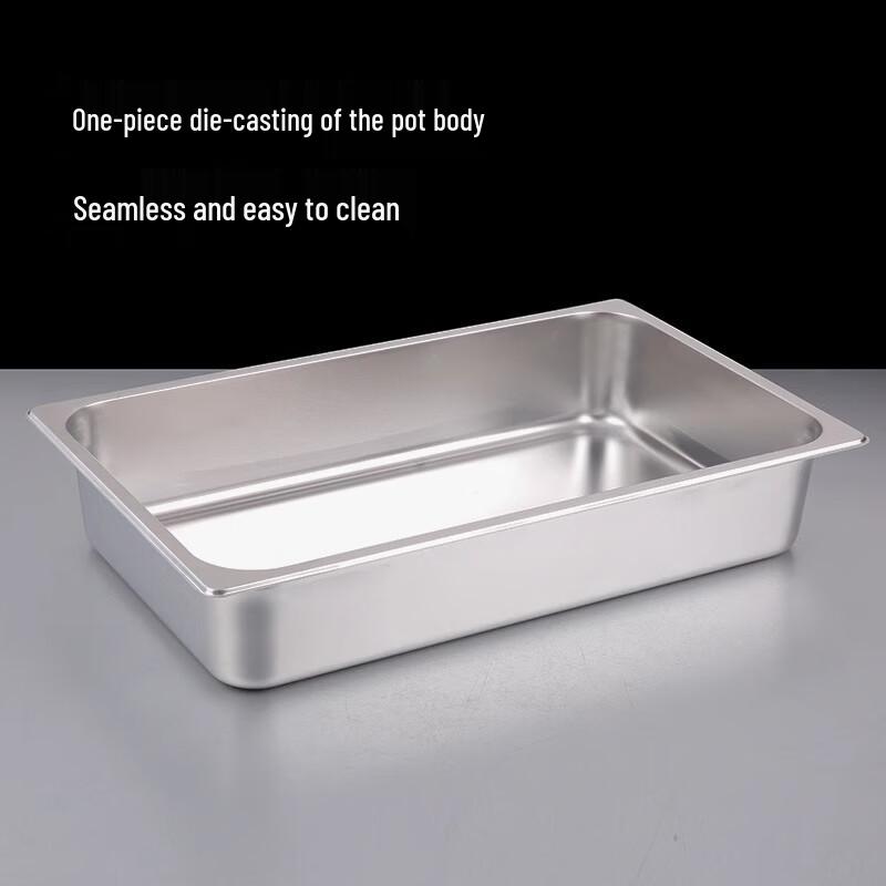 FATTBAO Stainless Steel Food Display Tray with Double Flip Lid