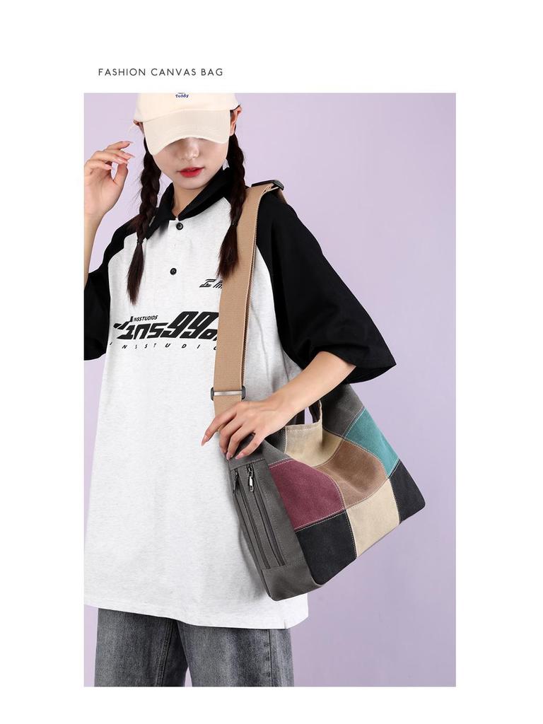2025 Trendy Women's Large Capacity Korean Style Canvas Shoulder Bag