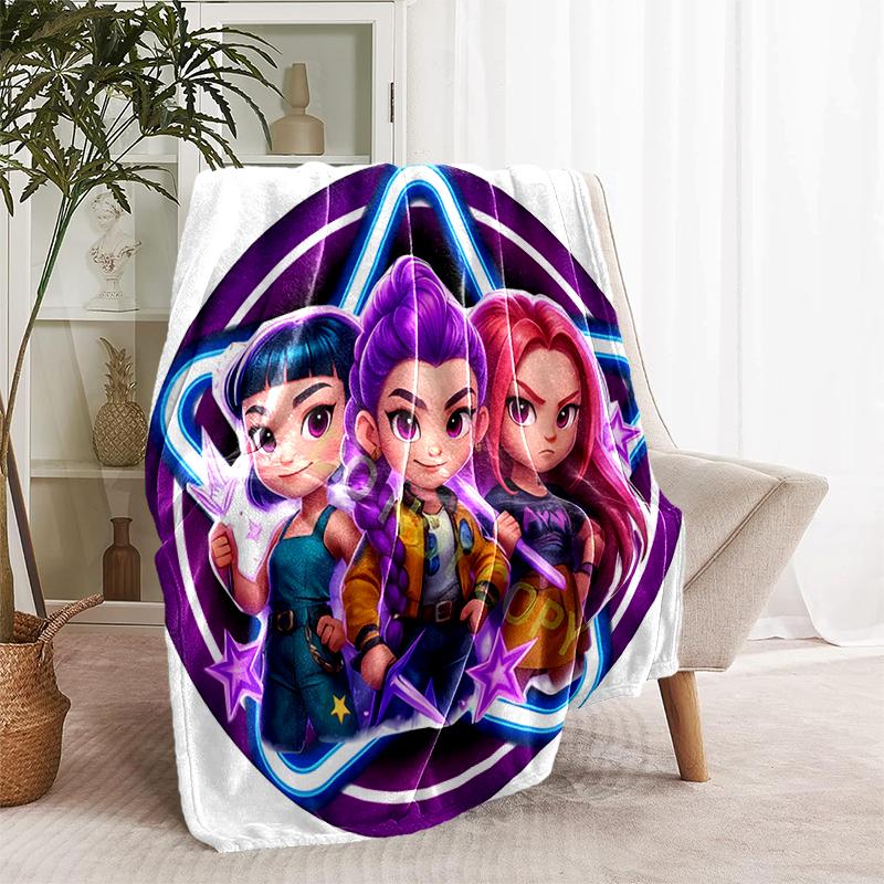 1pc Blanket Kpop Hunter7 Print Design, Lightweight Blanket for Sofa, Bed- Soft &Warm, Gift for All Seasons like Christmas, Halloween
