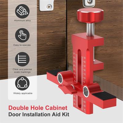2-in-1 Cabinet Door Mounting Jig, Adjustable Height Cabinet Door Installation Positioner, for Home Installing