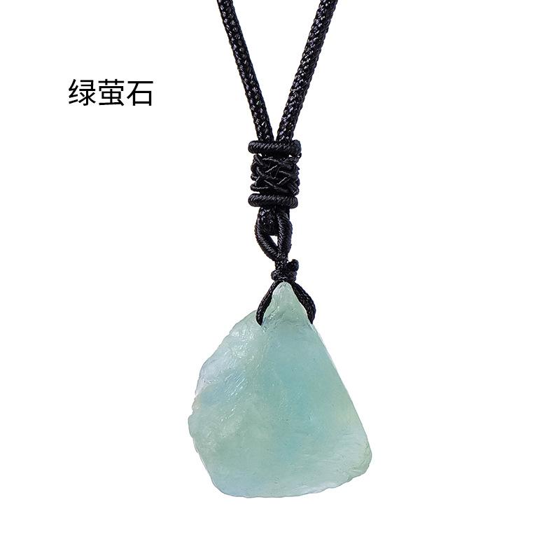 Natural Crystal Rough Stone Pendant Powder Crystal Purple Water Citrine Rough Stone Necklace Jewelry Pendant Fashion
