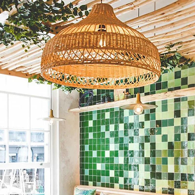 New Chinese Style Pendant Lights Rattan Handmake Hanging Lamp for Living Room Decoration Dining Room Light Fixture E27 Luminaire