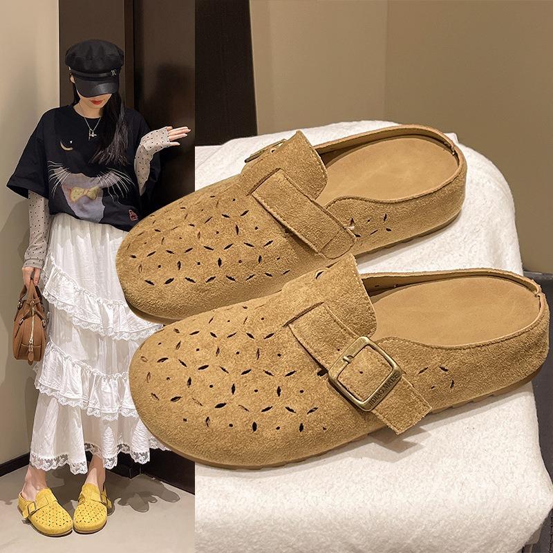 Baotou half slippers women wear lazy summer new one-pedal breathable hole women's shoes
