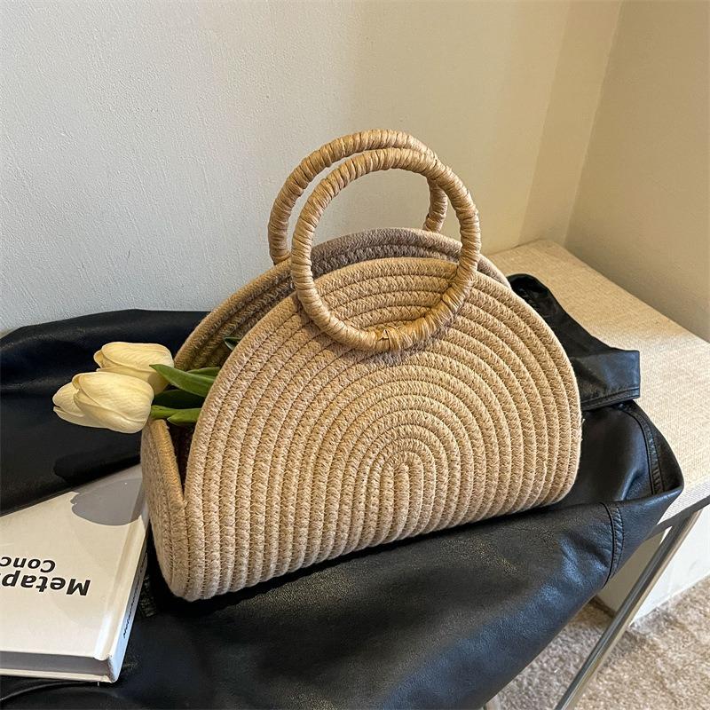 Woven bag women's new urban simple vacation casual handbag fashion trend women's bag