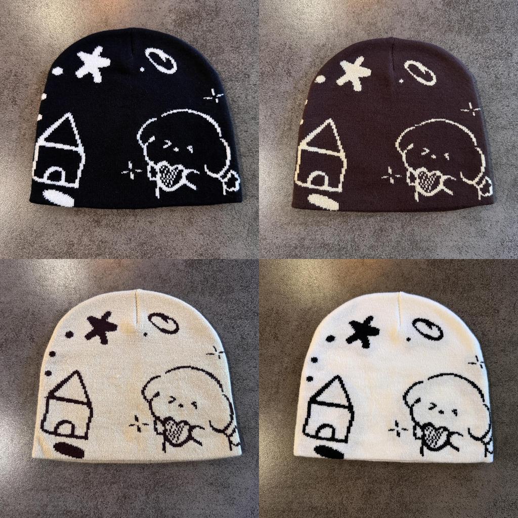 Cartoon Girls Boys Dog Knit Hat With Warmth And Casual Style For Fall And Winter