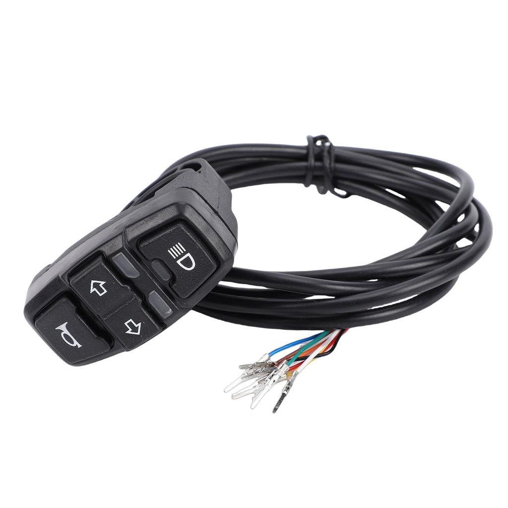 Headlight Turn Signal Horn Scooter Handlebar Control for Electric Bike Motorcycles ABS IP65 22mm Handlebar Size 1.5m Cable Le