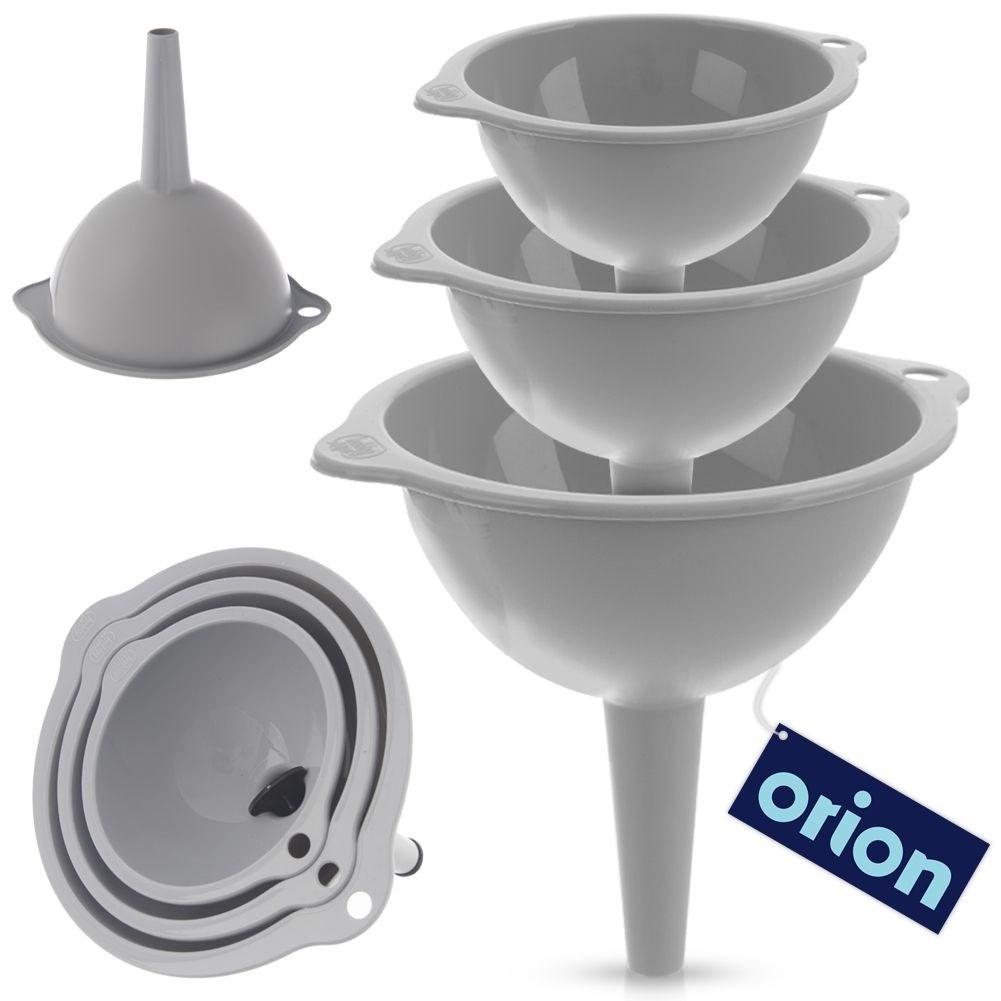 Zestaw lejków kuchennych 3-ele 10/12/14 cm lejek do butelek słoików soków HOBBY LIFE 120455