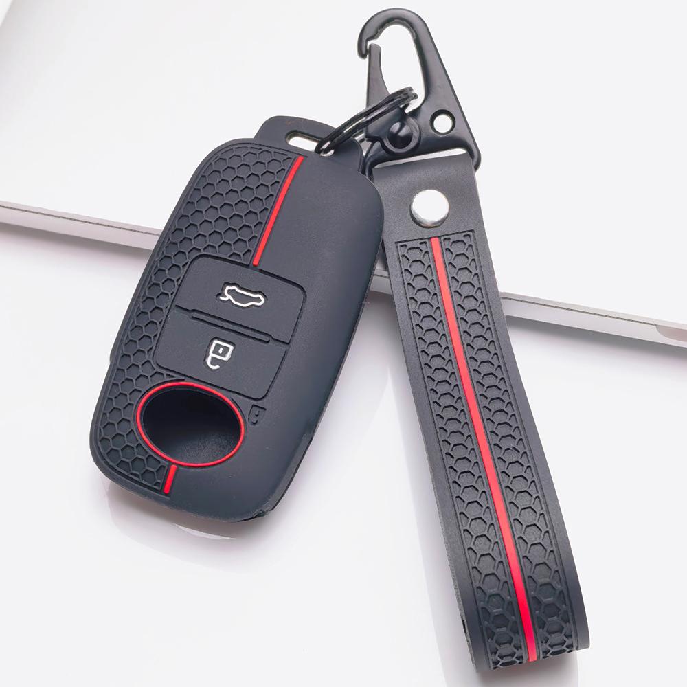 Silicone Key Cover for Toyota Raize Yaris Ativ Yaris Cross Veloz Avanza Rush Wigo Daihatsu Rocky Honeycomb Texture Anti Scratch Car Remote Key Sleeve