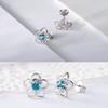 Style Ladies Stud Pair Birthday Girls Unfading Electroplated Ear Earring Silver Shape 1 Gift Flower Copper European