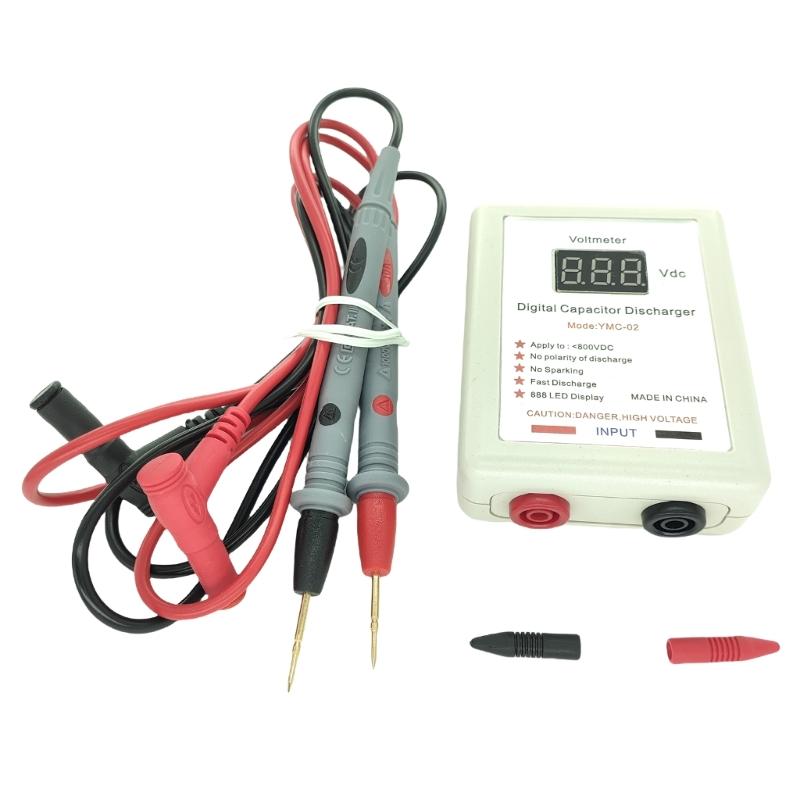 DC800V LED Digital Capacitor Discharger Electrician Voltage Discharging Tool Quick Discharge Electronic Repair Accessory
