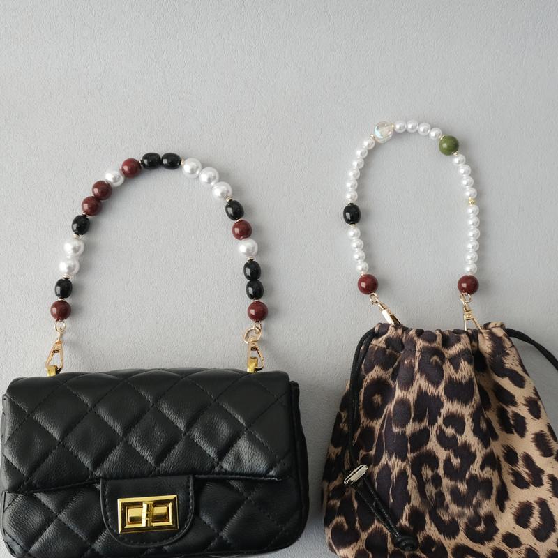 New Fashion Boutique Woman Bag Accessory Brown Red Bead Chains Cute Acrylic Luxury Strap Women Elegant Bag Acrylic Handle Chain