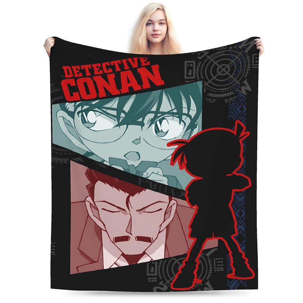 Super Warm Blanket Students Camping Conan Edogawa Throw Blanket Flannel Bedspread For Couch Bed Print Sofa Bed Cover