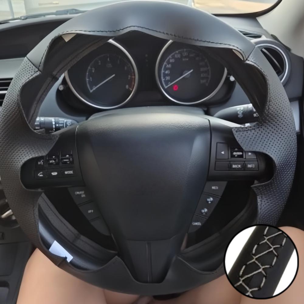 Car Accessories Hand Stitched Microfiber leather Steering Wheel Cover For Mazda 3 Axela 2008-2013 5 2011-2013 CX-7 2010-2016