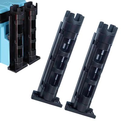 Rod Holder Polycarbonate Set of 2 Fishing Black Rod Stand Convenient Fishing Height Adjustable Set of 2 [KOREWA] 3-level (Black)