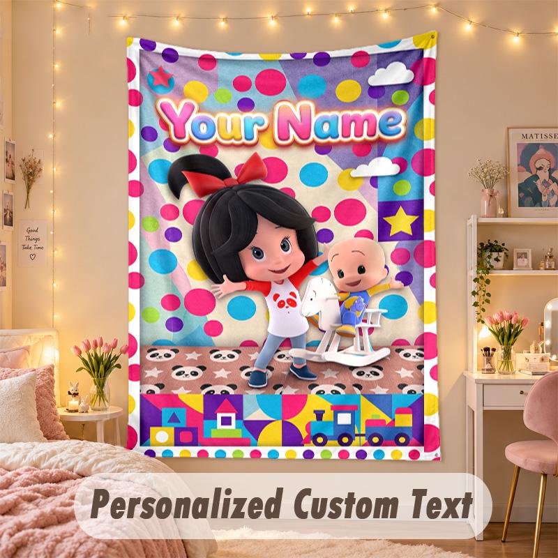 Custom Personalized Tapestry,Cleo & Cuquín Print Custom Name Text Wall Art Hanging for Bedroom