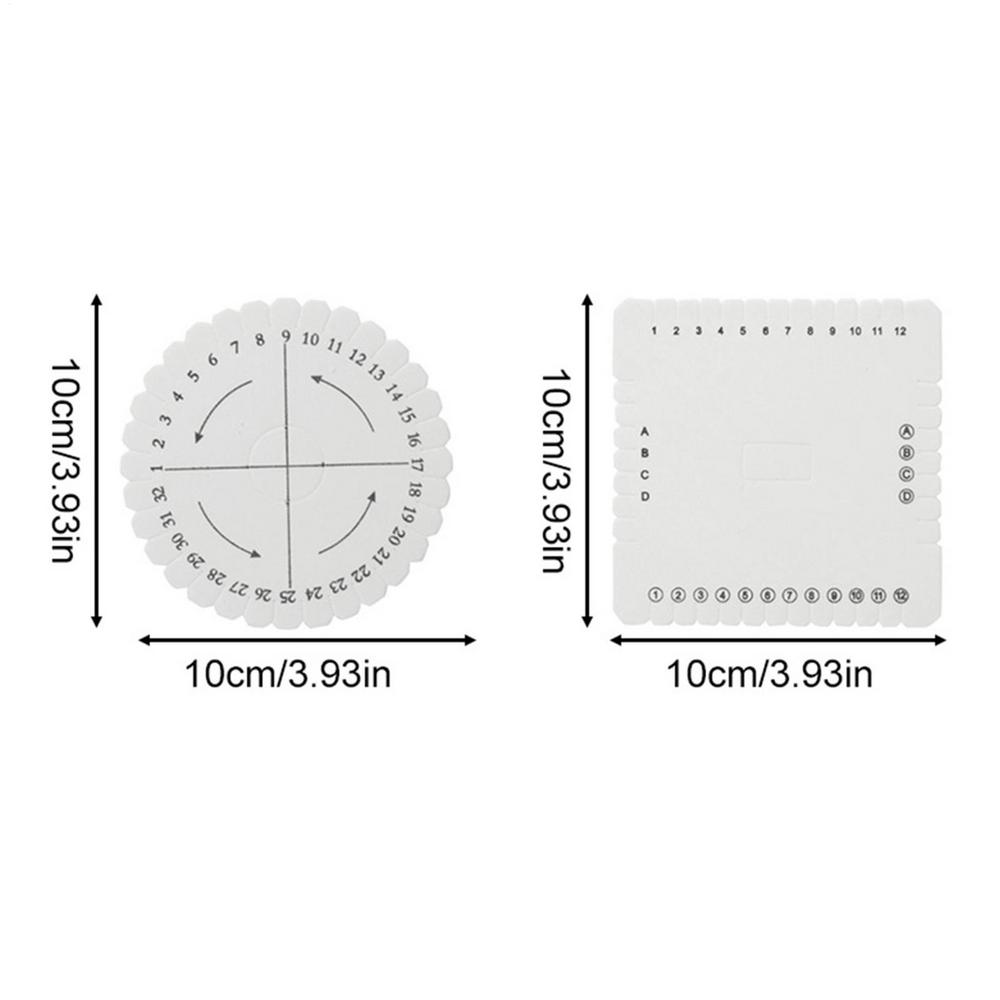 2pcs/set Round&Square Bracelet Knitting Kumihimo Disc Disk Tray Braided Rope Knot Weaving Jewelry Desgin For DIY Bracelet