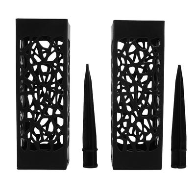 2 Stück Vase Schwarz Säule Einzigartiges Hohl-Design Einfache Installation Erdspieß