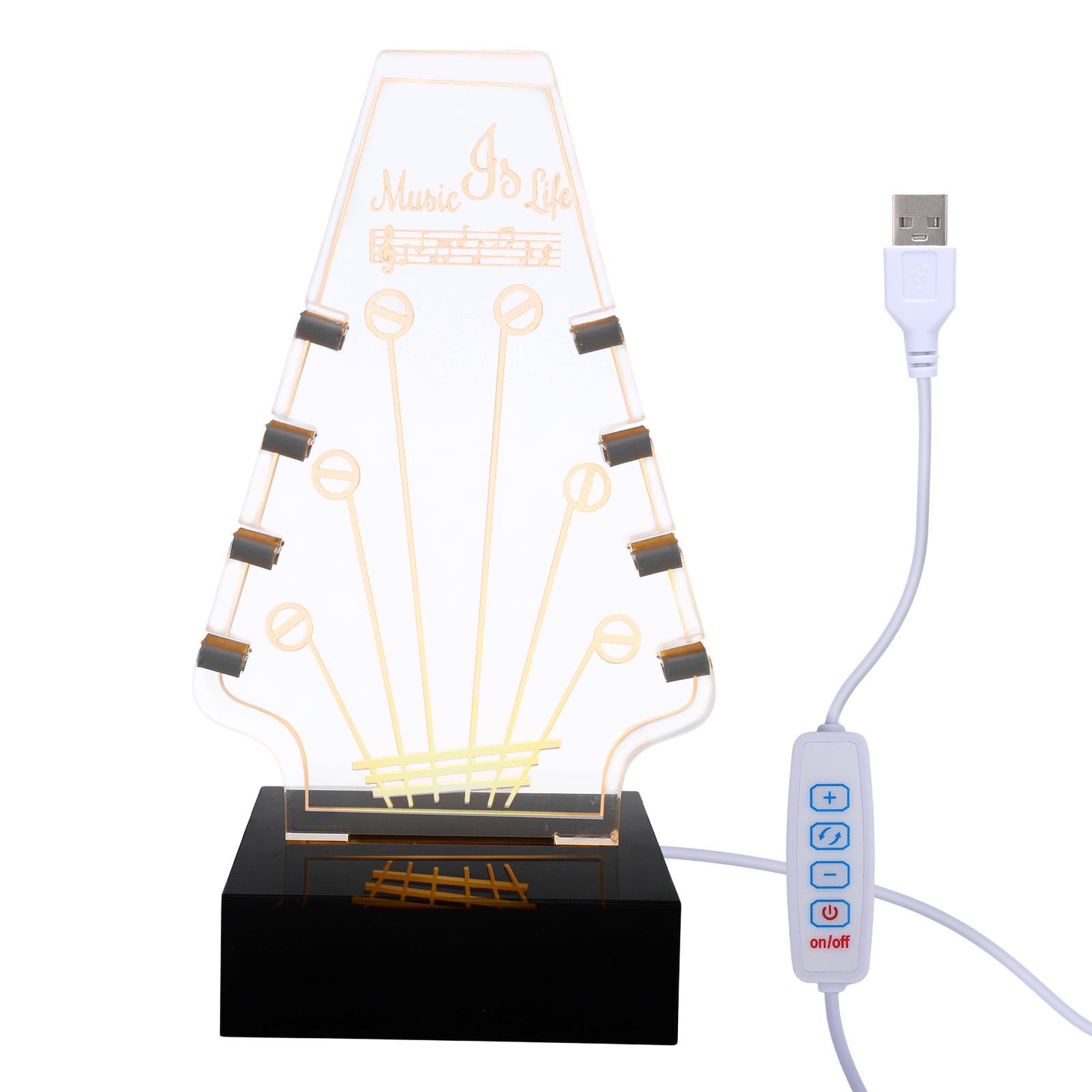 

Подставка для медиатора с подсветкой, с основанием, 3-цветный светодиодный дисплей для хранения медиаторов, питание от USB, акрил