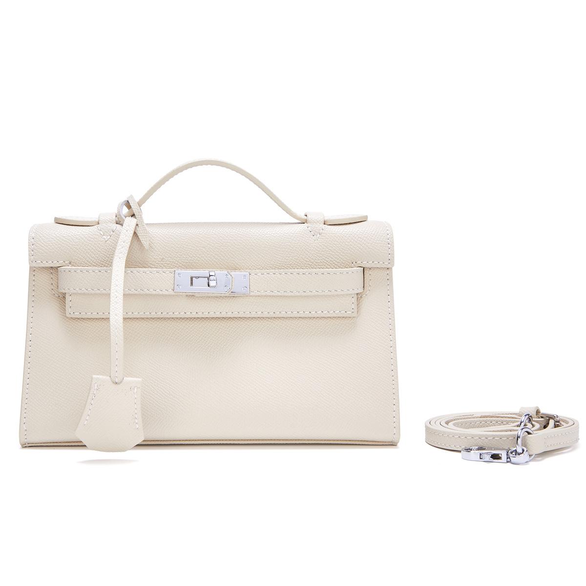 

Нова сумка Kai Generation Fashion Texture з натуральної шкіри та коров ячої шкіри з візерунком пальми 2025 року, діагональна, з хрестом на одному плечі 22x8x14cm білий