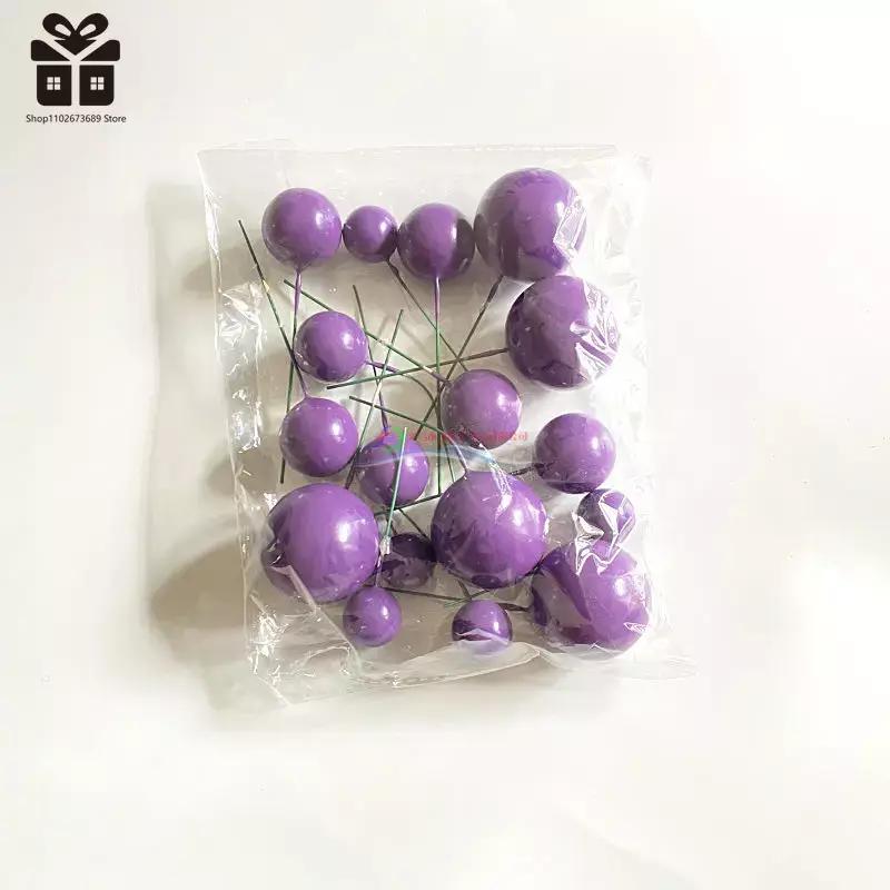 20PCS Cake Topper Ball Set 2cm-4cm Spheres DIY Birthday Cake Decoration for Party Celebrate Wedding Glitter Balls
