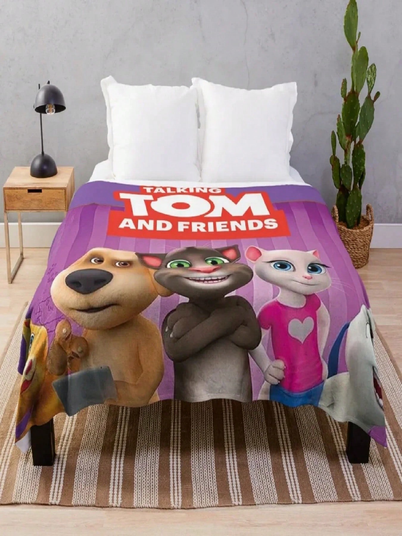 

Веселий плед для стрільби Sixtom My Talking And Friends Tom 2 2021 для декору диванів, кемпінгу та великих розмірів 150X220CM