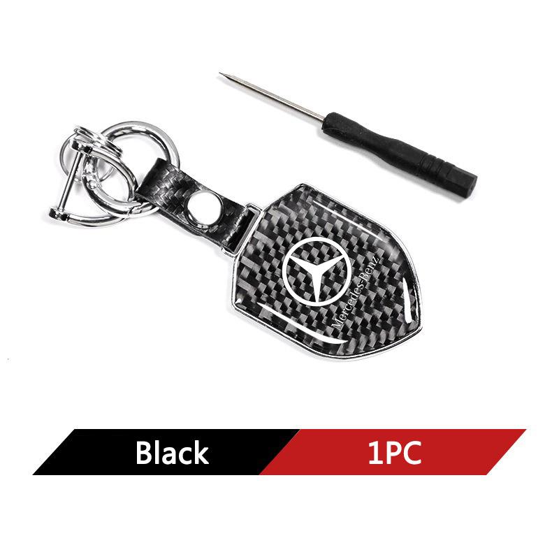 CQW1 High-Quality Carbon Fiber Matel Car Keychain For Mercedes Benz A C E S G Class GLC CLE CLA GLB GLS W177 W205 W213 W222 X167
