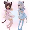 Figura Anime Nekopara 18cm - Cioccolato Vaniglia Carino con Supporto Modello in PVC Giocattolo da Collezione Ornamenti Decorativi Per Fan di Anime