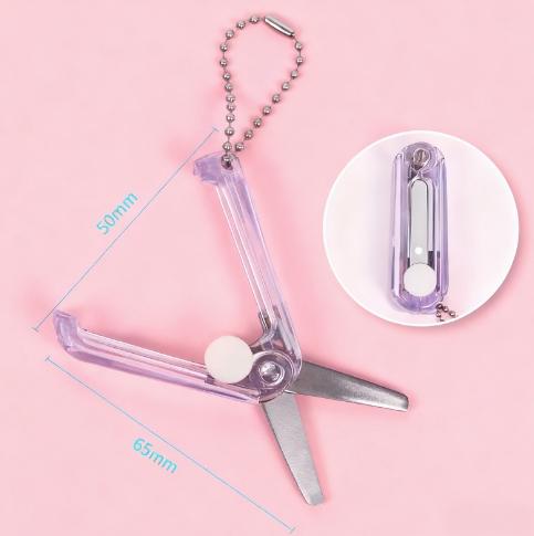 Transparent Mini Scissors, Retractable Folding Portable Scissors, Student Hand-made Paper Scissors
